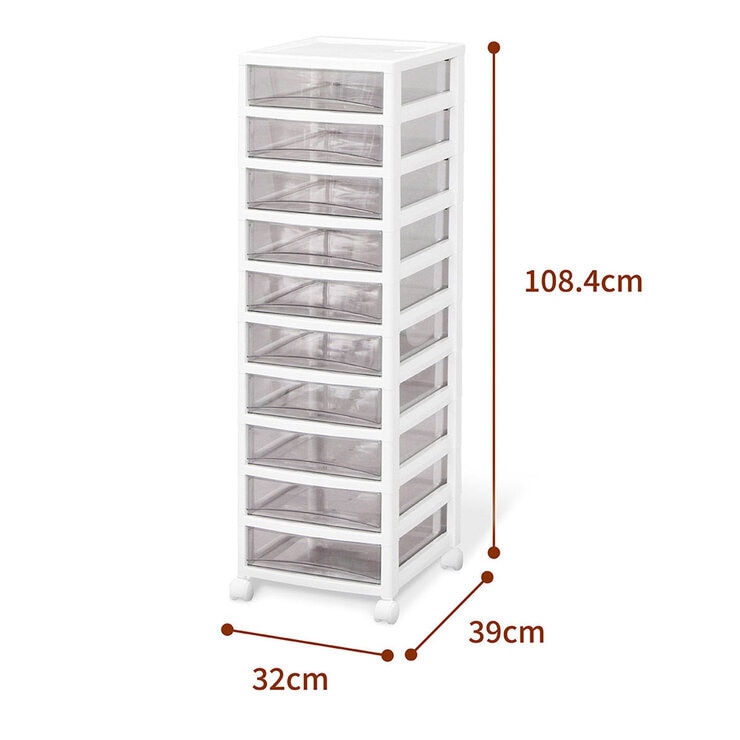 IRIS OHYAMA 附滾輪10層收納櫃