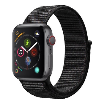 Apple Watch Series 4 (GPS + 行動網路),40 公釐太空灰色鋁金屬錶殼搭配黑色運動型錶環 Apple Watch Series 4 (GPS + 行動網路),40 公釐太空灰色鋁金屬錶殼搭配黑色運動型錶環