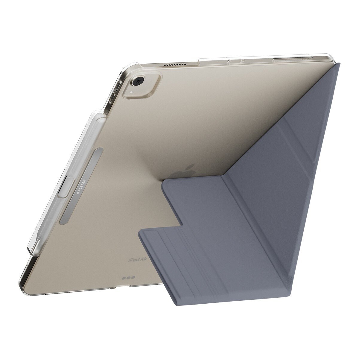 MAGEASY Facet 全方位支架透明背蓋保護套 (筆槽款) 適用於 2025 / M3 - 2024/ M2 iPad Air 13吋 & 2022 - 2020 iPad Pro 12.9吋 阿拉斯加藍