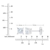 0.60克拉 14K白K金 公主方形鑽石耳環 VS2/I