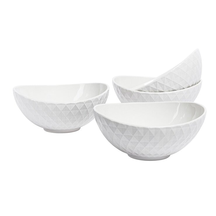 Over & Back Bistro Diamond 系列 橢圓形瓷碗 X 4件組