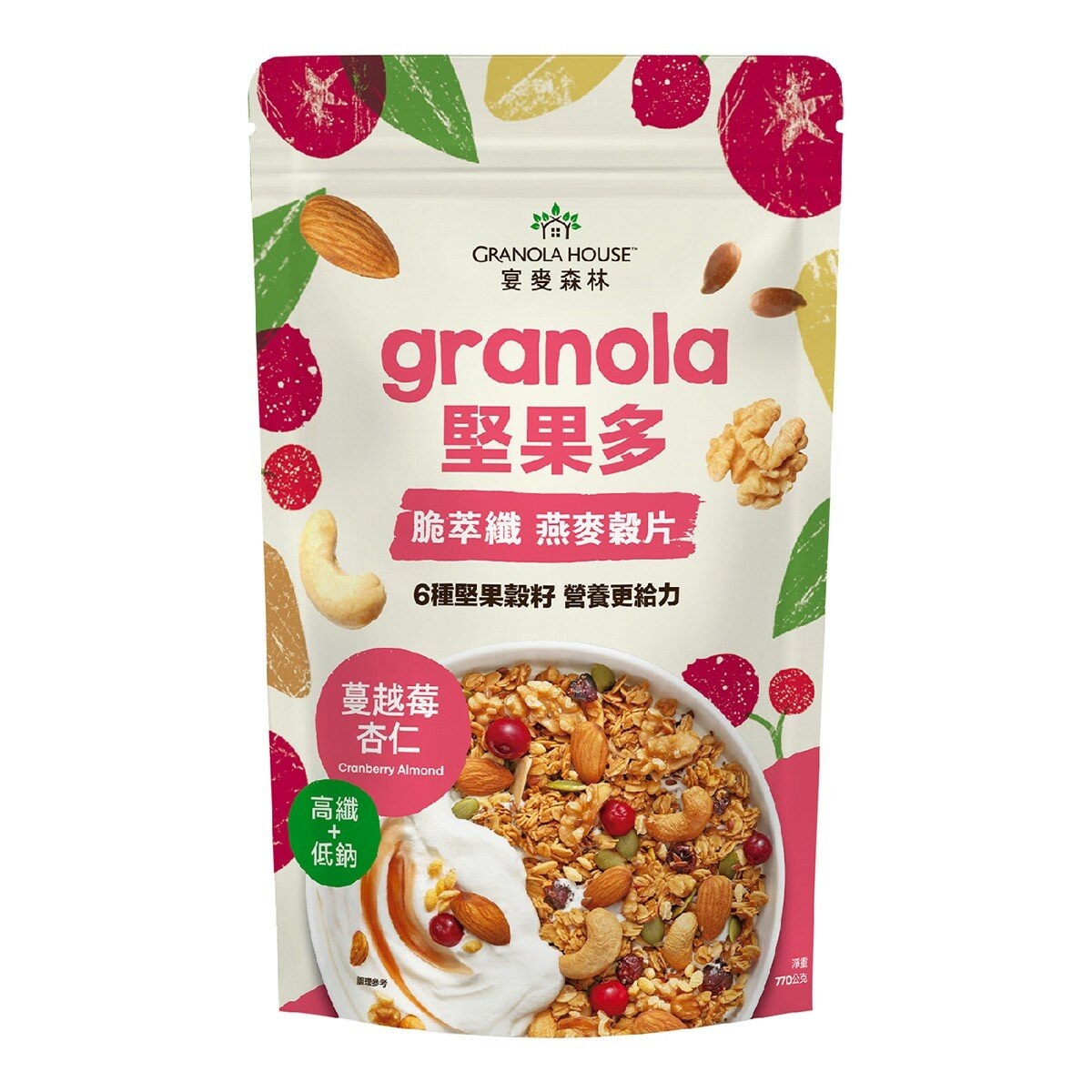 宴麥森林 蔓越莓杏仁堅果多燕麥片 770公克