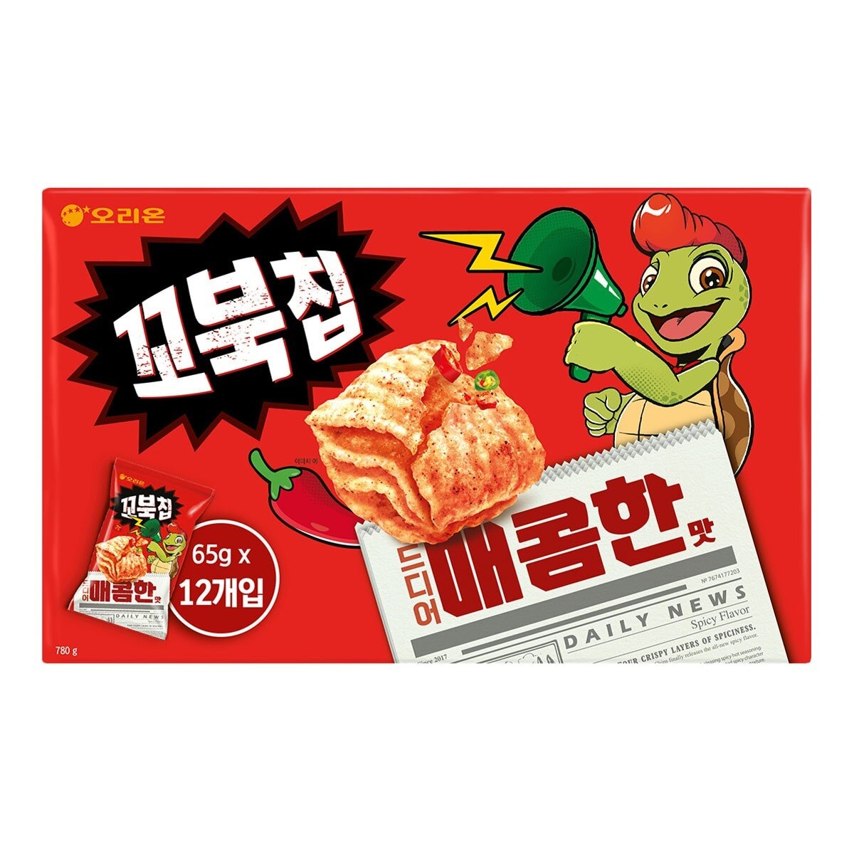 好麗友烏龜脆片韓式辣醬味 65 公克 X 12 包