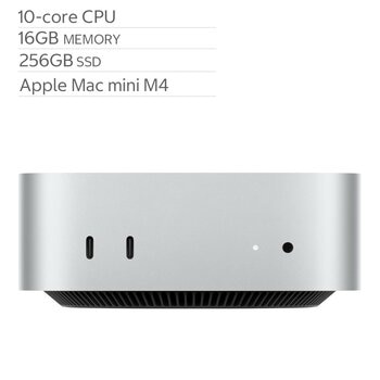 Apple Mac mini Apple M4晶片 配備10 核心 CPU 10 核心 GPU 16GB 256GB SSD Apple Mac mini Apple M4晶片 配備10 核心 CPU 10 核心 GPU 16GB 256GB SSD