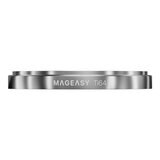 MAGEASY Bright M 不發黃軍規磁吸透明殼 iPhone 17 Pro(白磁圈) + 鏡頭保護貼Lenz鈦合金(鈦白) + Vetro 9H 鋼化玻璃保護膜
