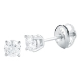 0.23克拉 18K白K金 圓形鑽石耳環 VS2/I