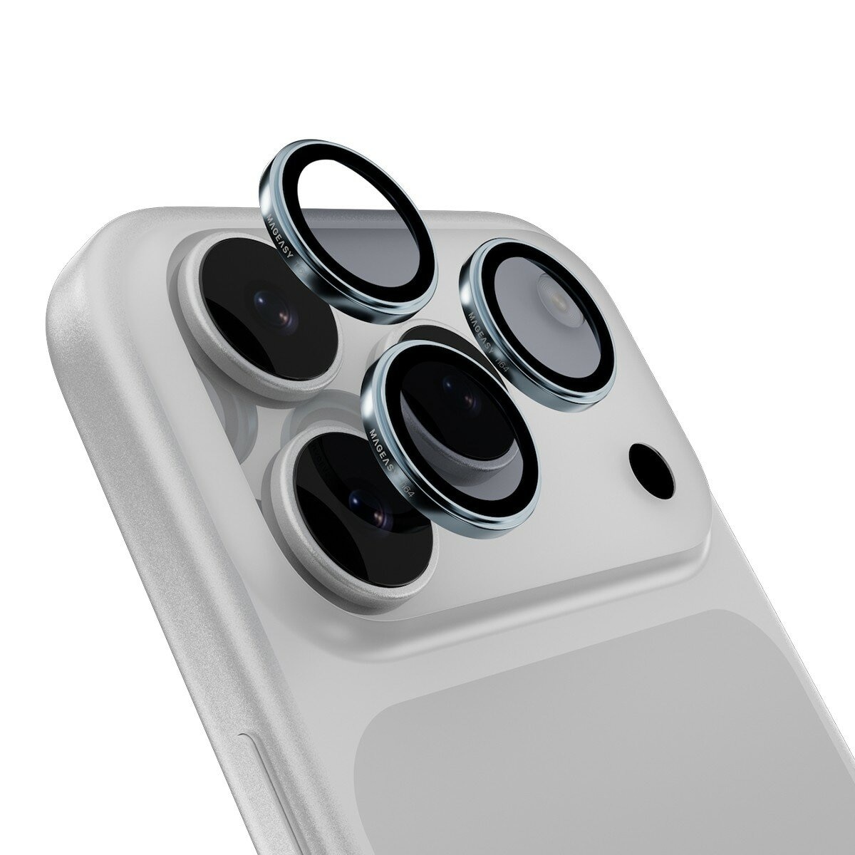 MAGEASY MagStand 360 M 磁吸旋轉支架防摔手機殼 iPhone 17 Pro Max(透明) + 鏡頭保護貼Lenz 鈦合金(迷霧鈦) + Vetro 9H 鋼化玻璃保護膜