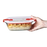 O Cuisine 耐熱玻璃保鮮盒含蓋四件組 長方形1.1L + 長方形2.5L