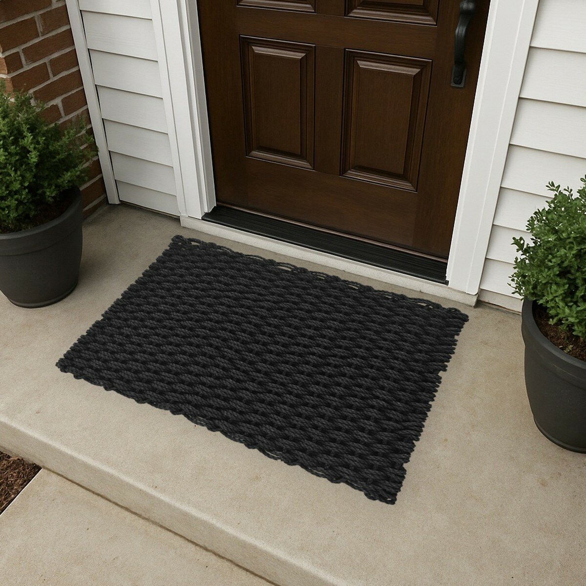 Korhani Studio 編織質感地墊 60公分 X 90公分 X 1.8公分 黑