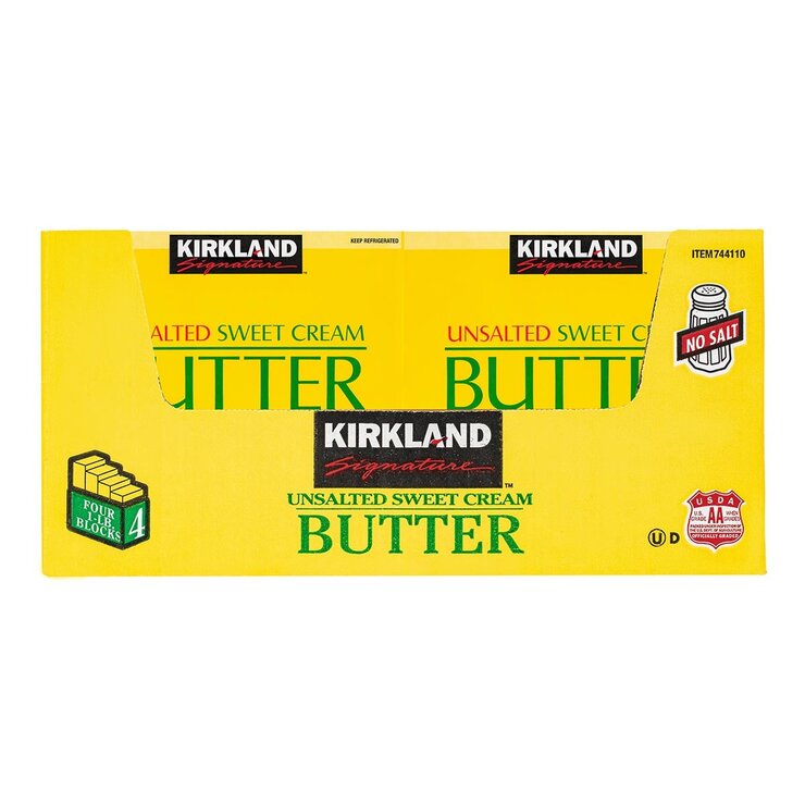 科克蘭 冷藏無鹽奶油 453公克 X 4入