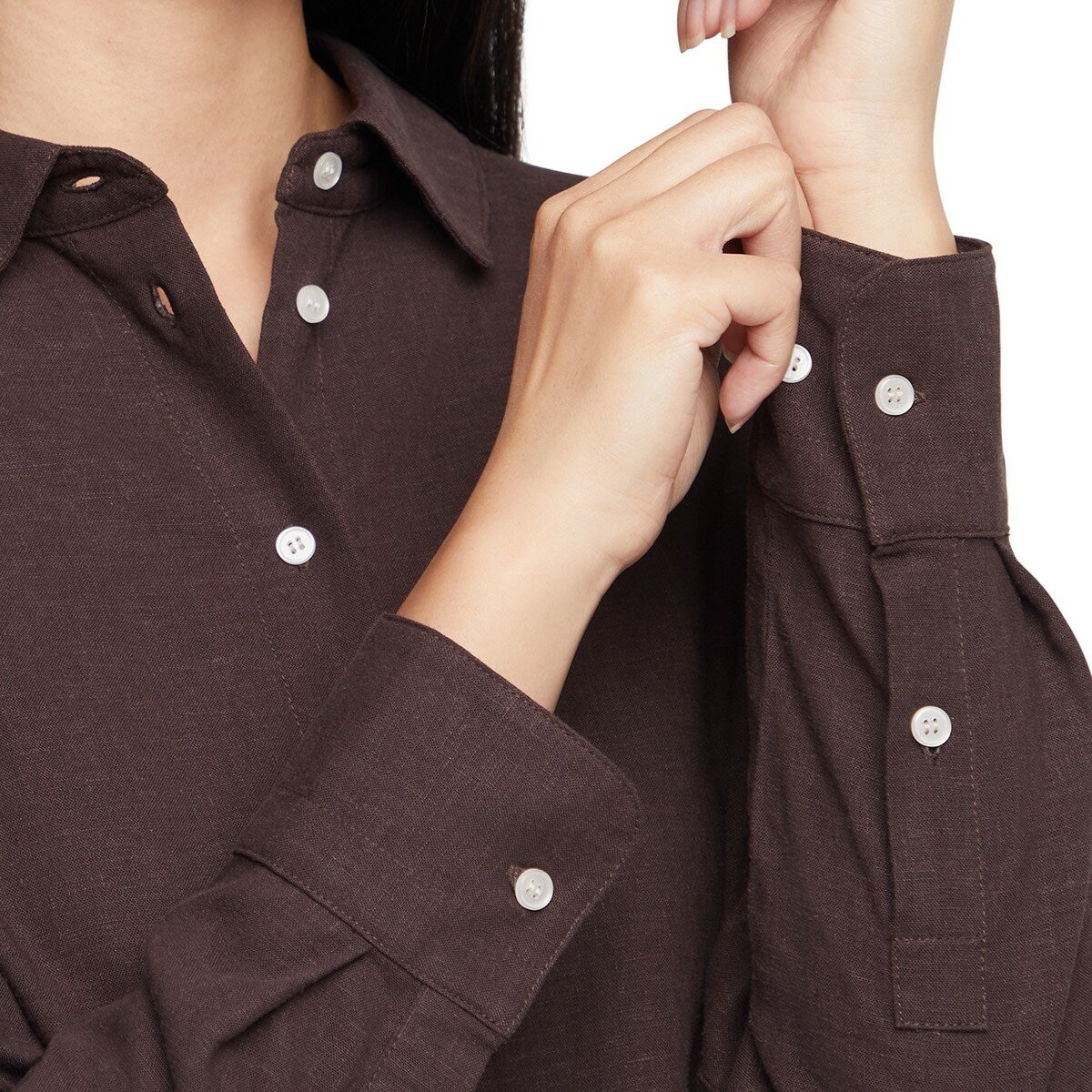 Banana Republic 女長袖襯衫 深棕