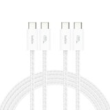 Belkin BoostCharge USB-C to USB-C 編織連接線 (60W 1.5米) 2入組 白 + Belkin BoostCharge Pro 雙USB-C 氮化鎵 充電器 (65W PPS) 2入組 迪士尼系列