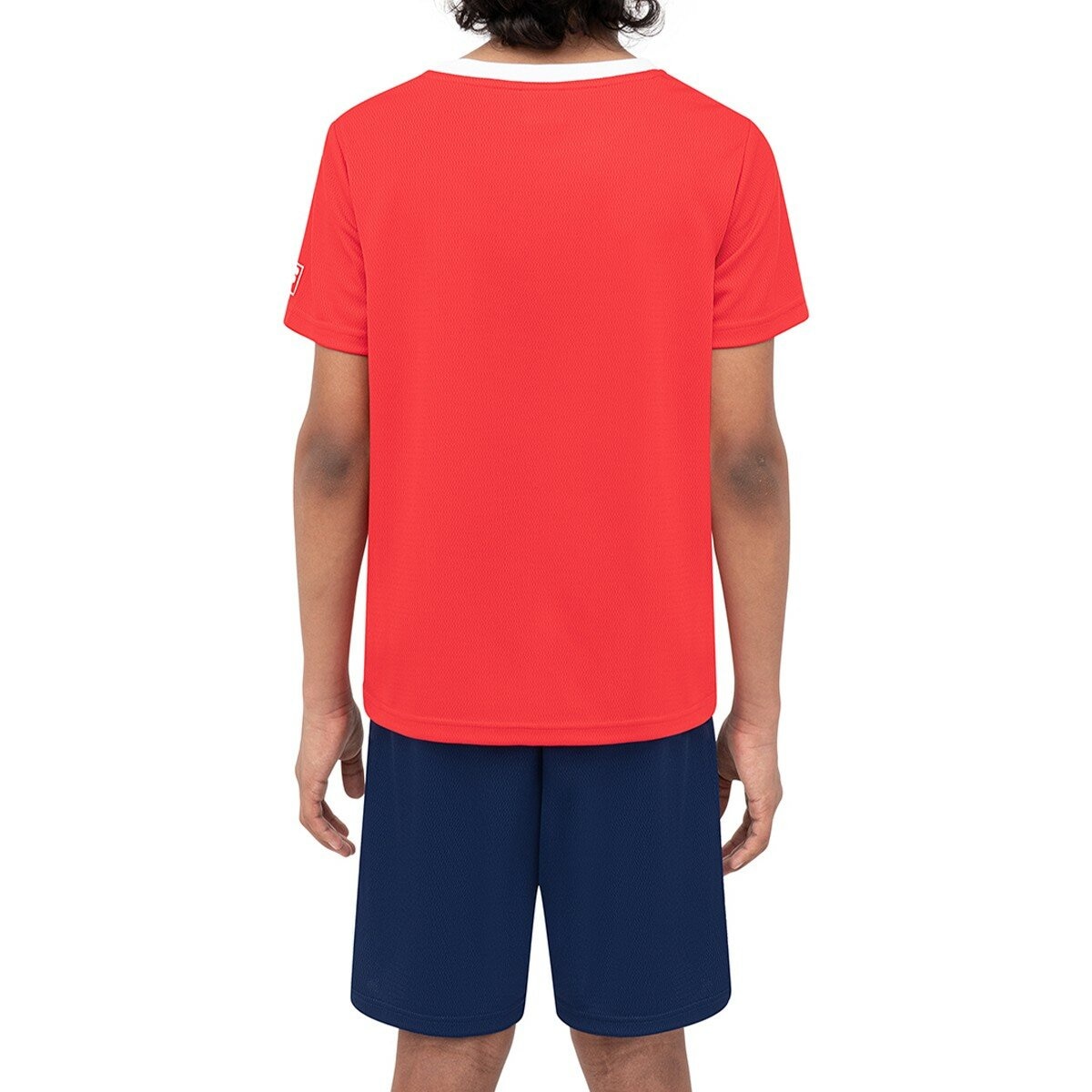 Fila 兒童足球短袖套組 紅/藍 XS