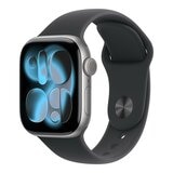 Apple Watch Series 11 GPS + 行動網路 42公釐 太空灰色鋁金屬錶殼 附黑色運動型錶帶 M/L