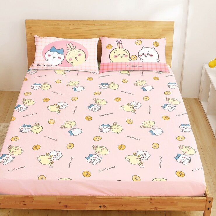 MIT 純棉精梳棉雙人床包兩用被套 4件組 吉伊卡哇 我愛甜甜圈