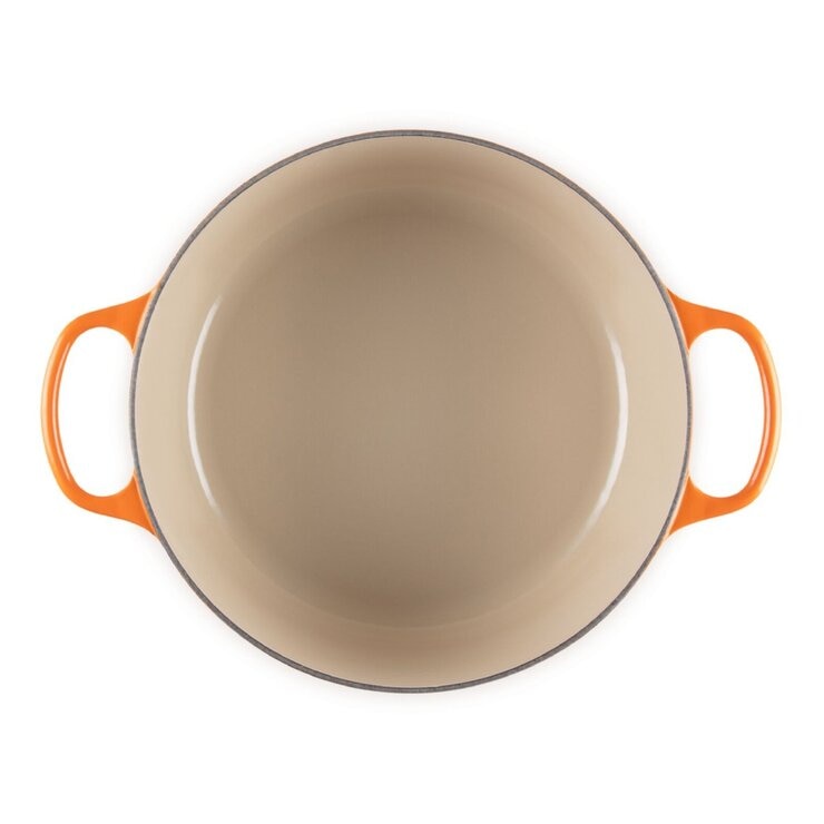Le Creuset 雙耳圓形鑄鐵鍋 含鋼頭鍋蓋 28公分 火焰橘
