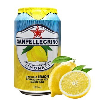 San Pellegrino 聖沛黎洛 氣泡水果飲料 檸檬口味 330毫升 X 24罐 San Pellegrino 聖沛黎洛 氣泡水果飲料 檸檬口味 330毫升 X 24罐