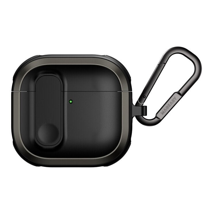 MAGEASY Odyssey 抗衝擊磁扣手繩耳機殼 AirPods 4/5 金屬黑