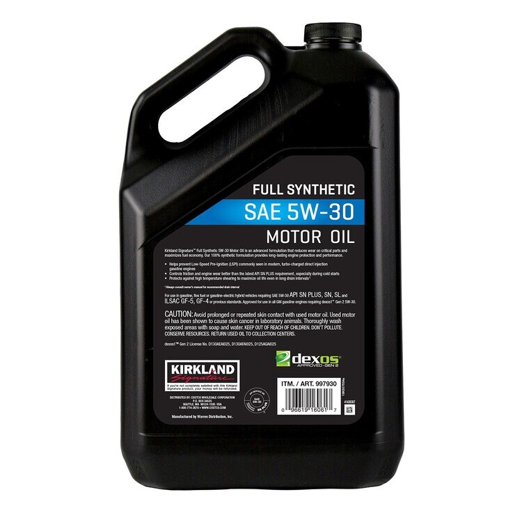 Kirkland Signature 科克蘭 全合成機油 5W30 4.73公升 X 2罐 Costco 好市多線上購物