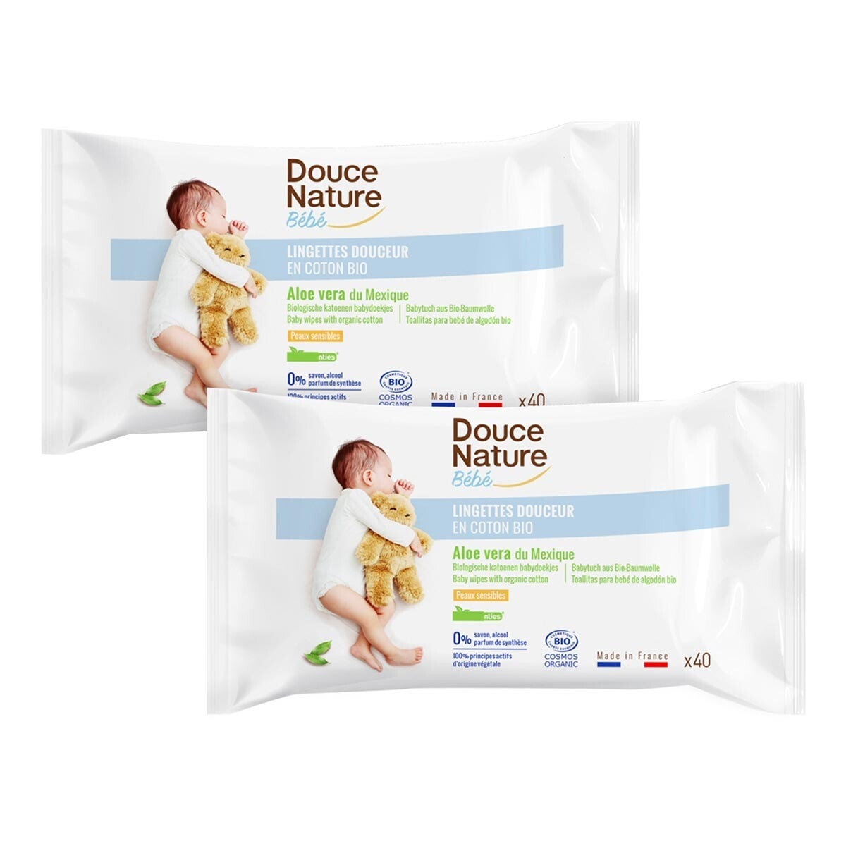 Douce Nature 金盞花嬰幼兒用濕紙巾 40張 X 2入