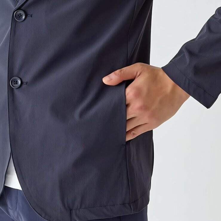 郡是 休閒西裝外套 深藍