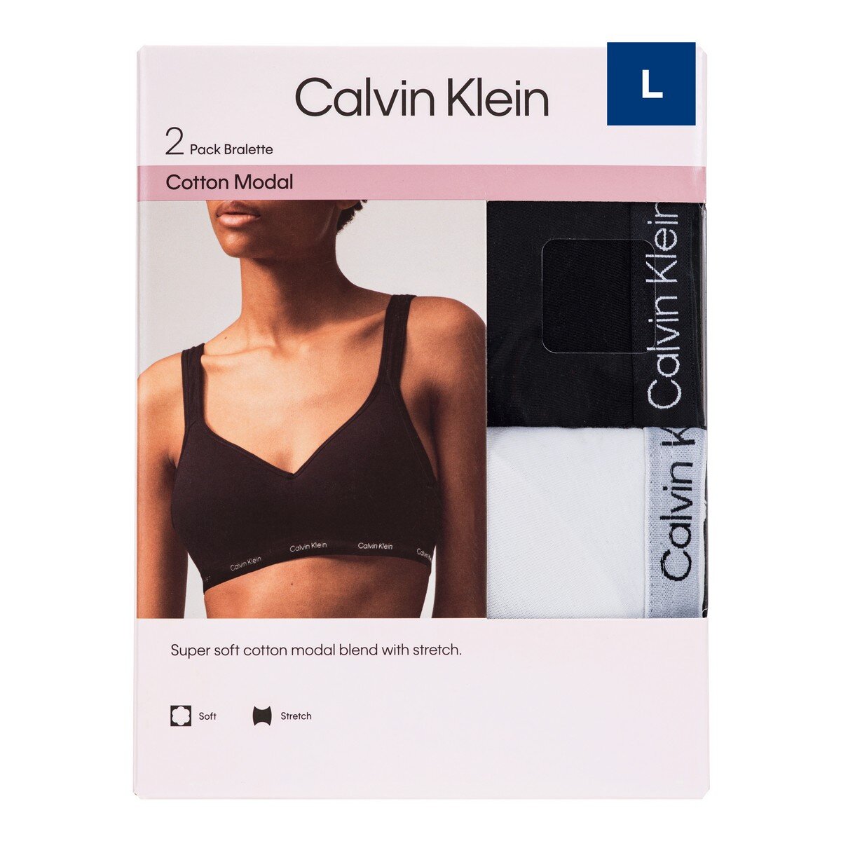 Calvin Klein 女無鋼圈內衣兩入組 L