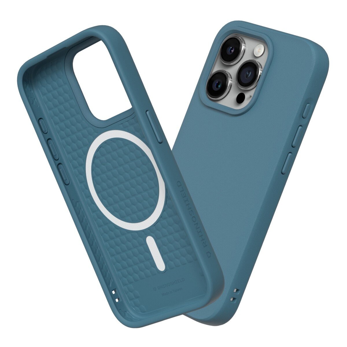 犀牛盾 iPhone 15 Pro Max SolidSuit MagSafe 兼容 經典防摔手機殼 + 9H 抗藍光鋼化玻璃保護貼 深海藍