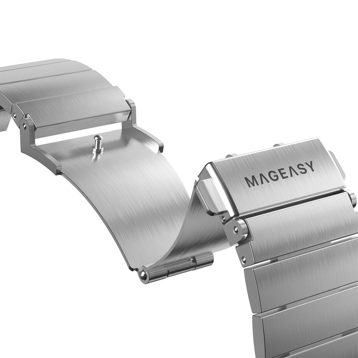 MAGEASY Maestro 不鏽鋼鏈錶帶 44-49 mm 銀