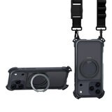 MAGEASY Odyssey Ultra M 終極防摔磁吸支架掛繩手機殼 iPhone 17 Pro Max(午夜/黑色) + 鏡頭保護貼Lenz 鈦合金(迷霧鈦) + Vetro 9H 鋼化玻璃保護膜