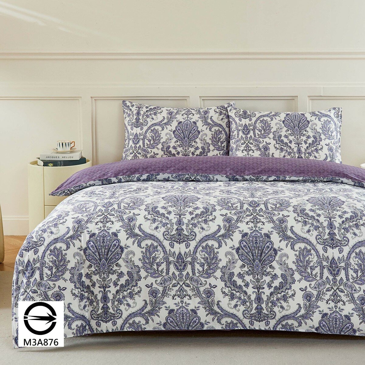 HOYACASA 300織純棉雙人加大床包兩用被套四件組 182公分 X 190公分 暮煙