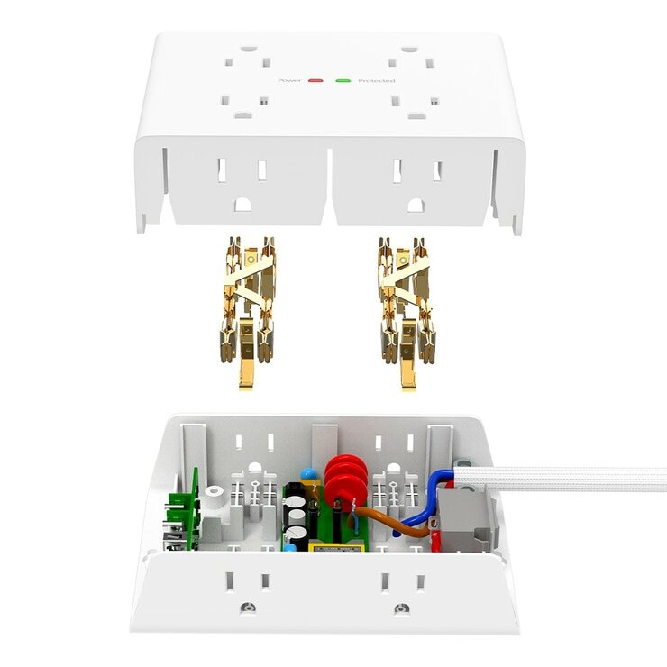 Huntkey 四面插孔延長線 含USB-A X 2 + USB-C X 2