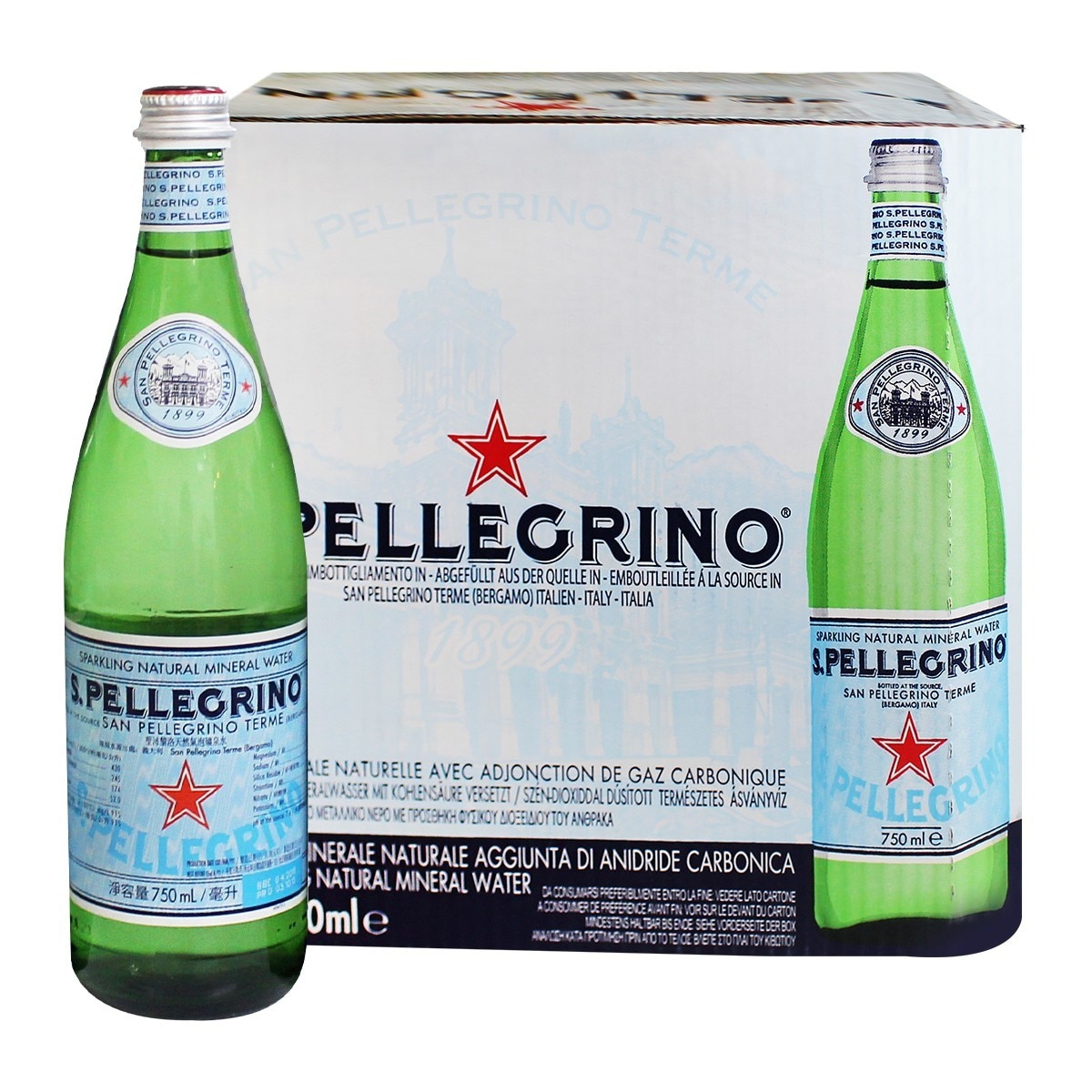 San Pellegrino 聖沛黎洛 天然氣泡水 750毫升 X 12瓶 X 56入