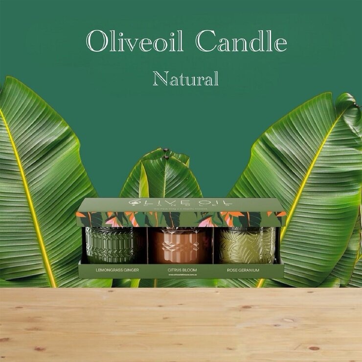 Olive Oil 香氛蠟燭禮盒 210公克 X 3件組