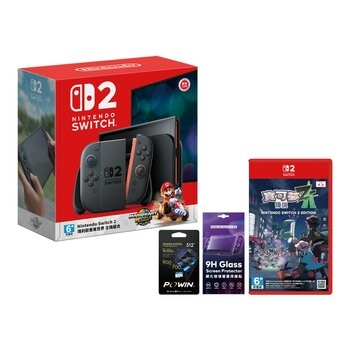 Nintendo Switch 2 瑪利歐賽車世界 + 寶可夢Z-A + 512G記憶卡 + 保護貼組合
