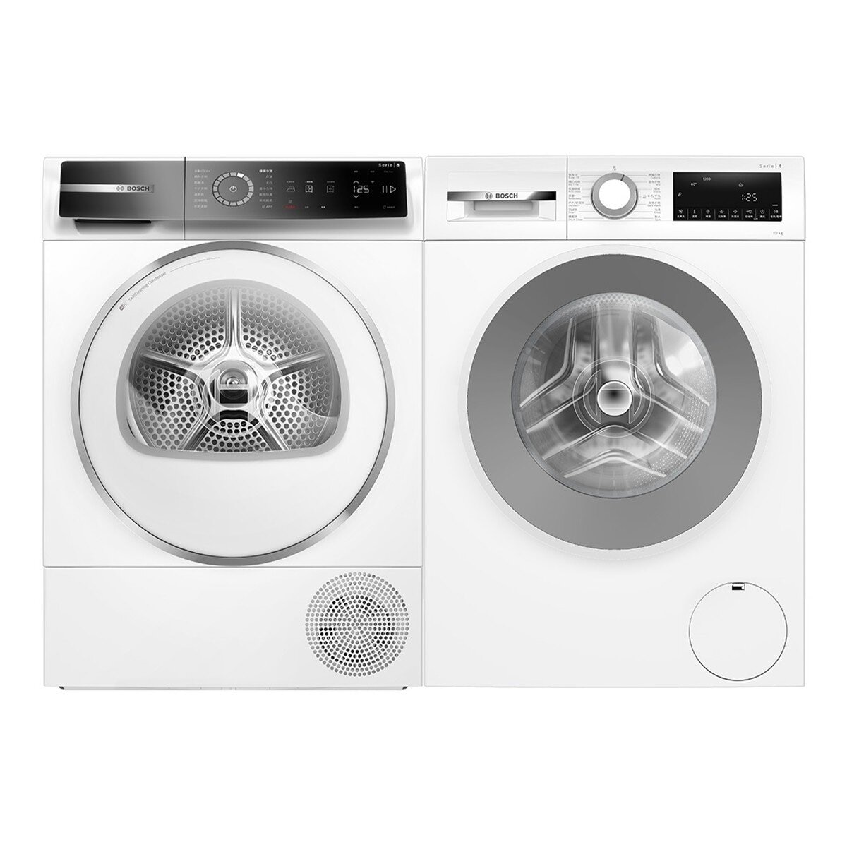 BOSCH 10公斤 去漬抗敏滾筒洗衣機 WGA15200TC + BOSCH 9公斤 Heat Pump 速效乾衣機 WQB245B0TC