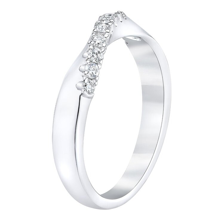 0.22克拉 14K白K金 圓形鑽石戒指 VS2/I