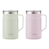 LocknLock 都會馬克咖啡杯 600毫升 X 2件組 淺綠+淺紫