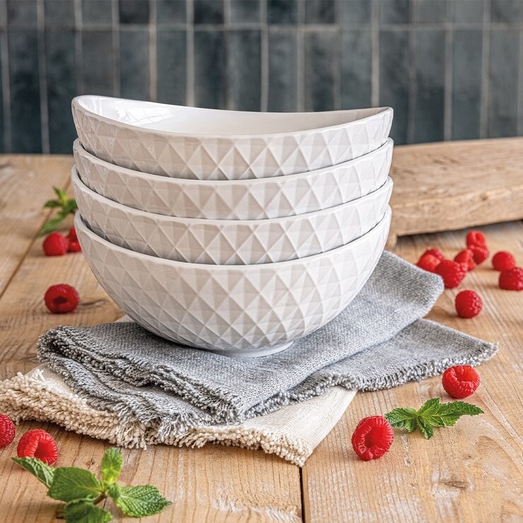 Over & Back Bistro Diamond 系列 橢圓形瓷碗 X 4件組