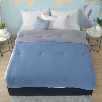 La Belle 雙人可水洗針織雲朵抱抱被 180公分 X 210公分 藍