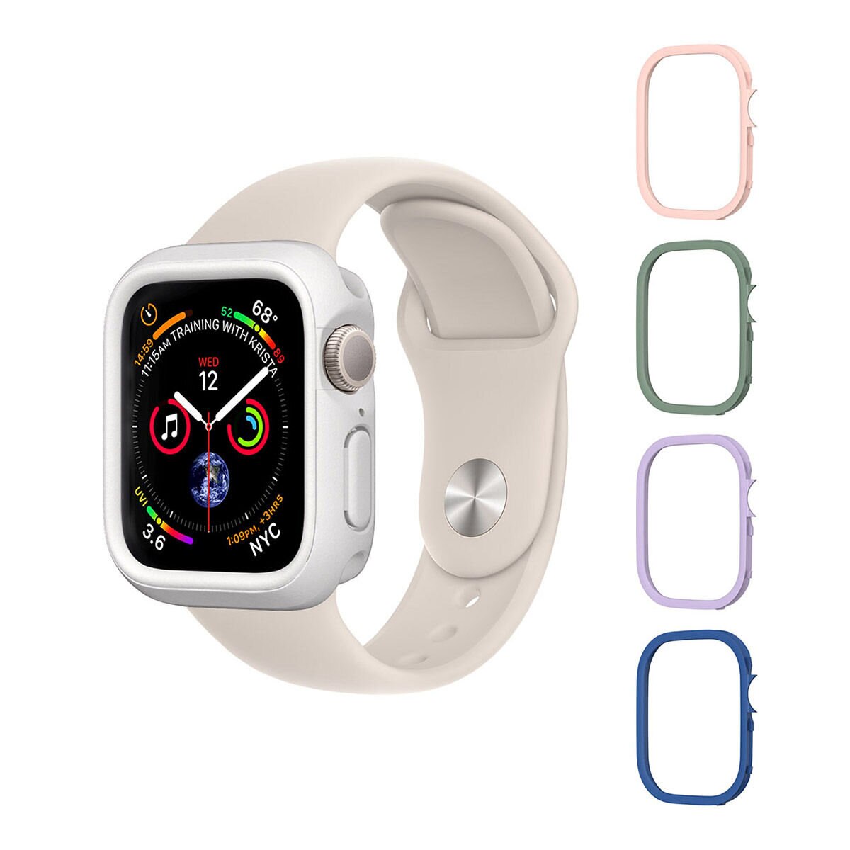 犀牛盾 Apple Watch Series SE2/SE/6/5/4共用 40公厘 CrashGuard NX保護殼 + 4色飾條 粉/藍/紫/綠