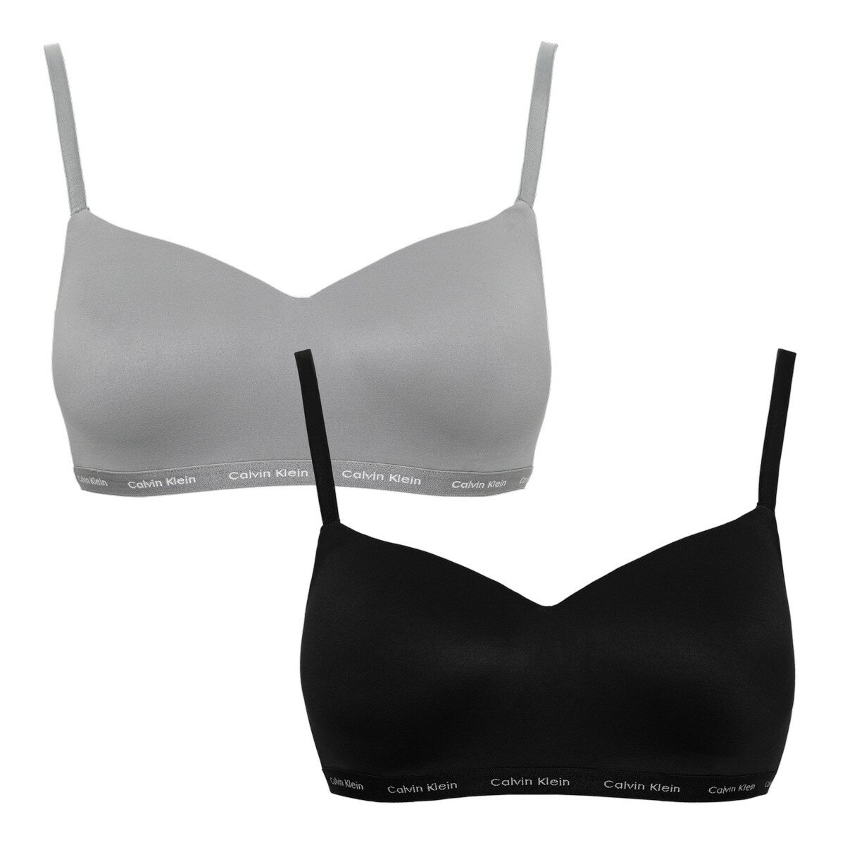 Calvin Klein 女無鋼圈內衣兩入組 黑+灰