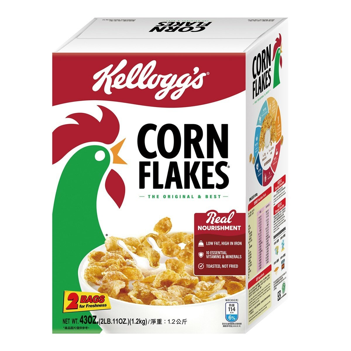 家樂氏 原味玉米早餐脆片 600公克 X 2入 家樂氏 原味玉米早餐脆片 600公克 X 2入