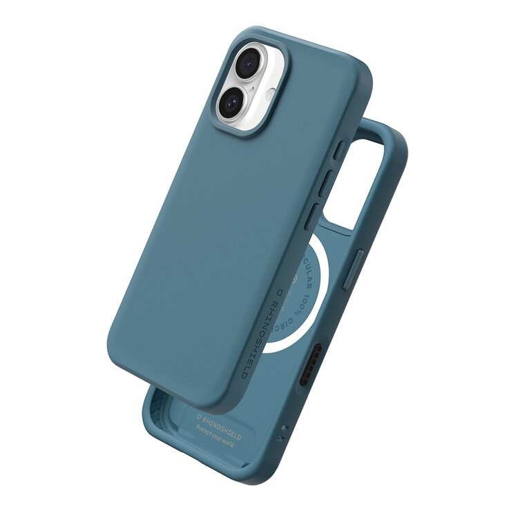 犀牛盾 iPhone 16 Plus SolidX (MagSafe兼容) 強化吸震緩衝防摔手機殼 + 9H 抗藍光鋼化玻璃保護貼 深海藍
