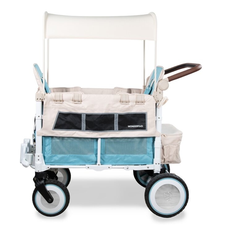 Wonderfold VW2 福斯聯名款雙人座推車 附防水地墊及折疊購物籃 邦迪藍