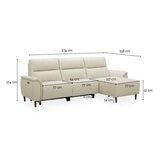 Aiden & Ivy 牛皮電動L型沙發 右