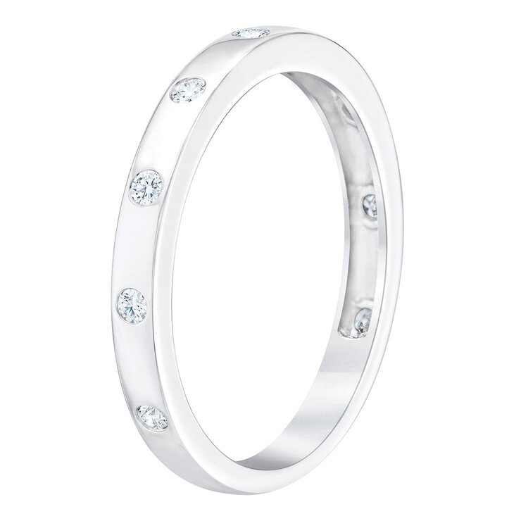 0.15克拉 14K白K金 圓形鑽石戒指 VS2/I - 1917887