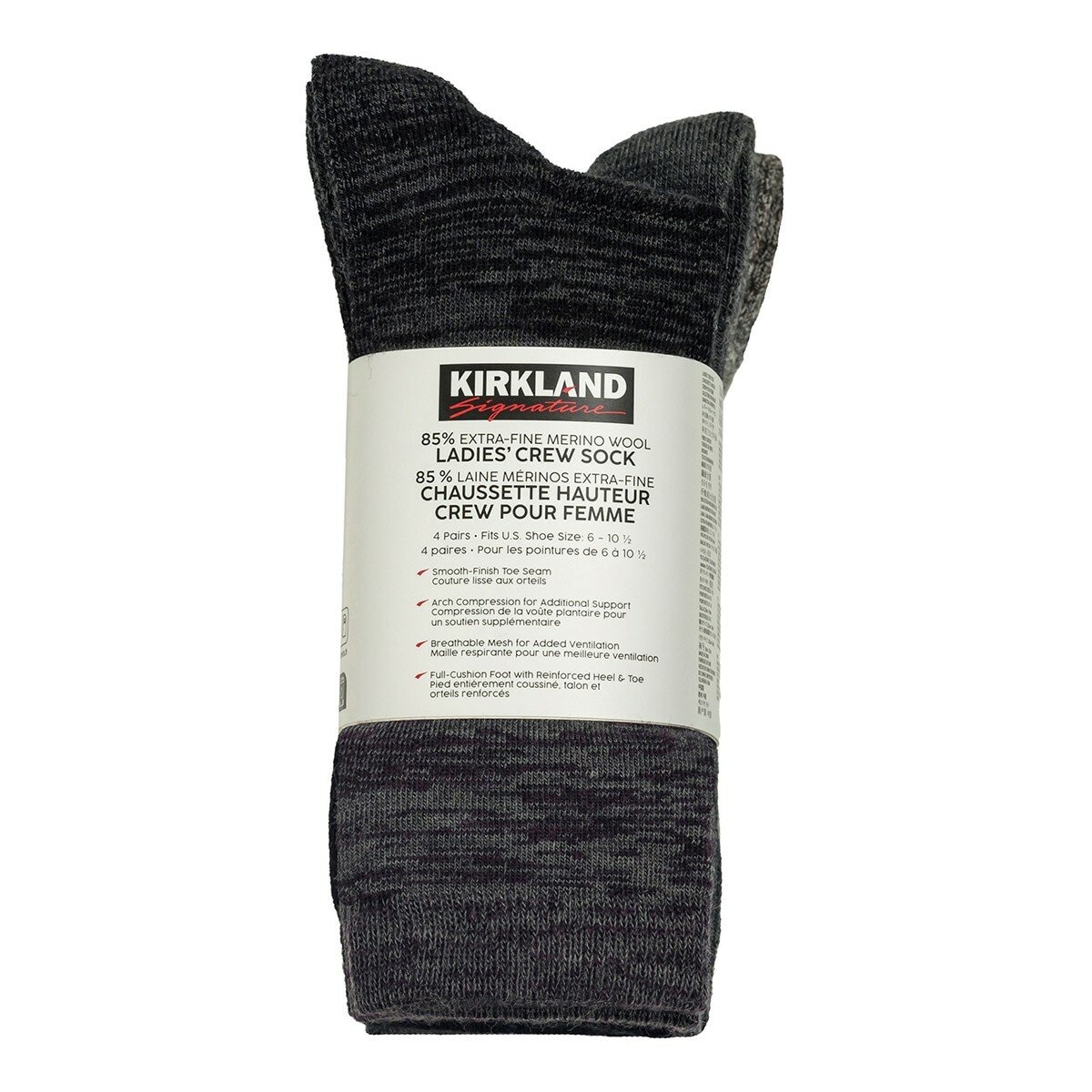 科克蘭 女羊毛襪四入組 深灰