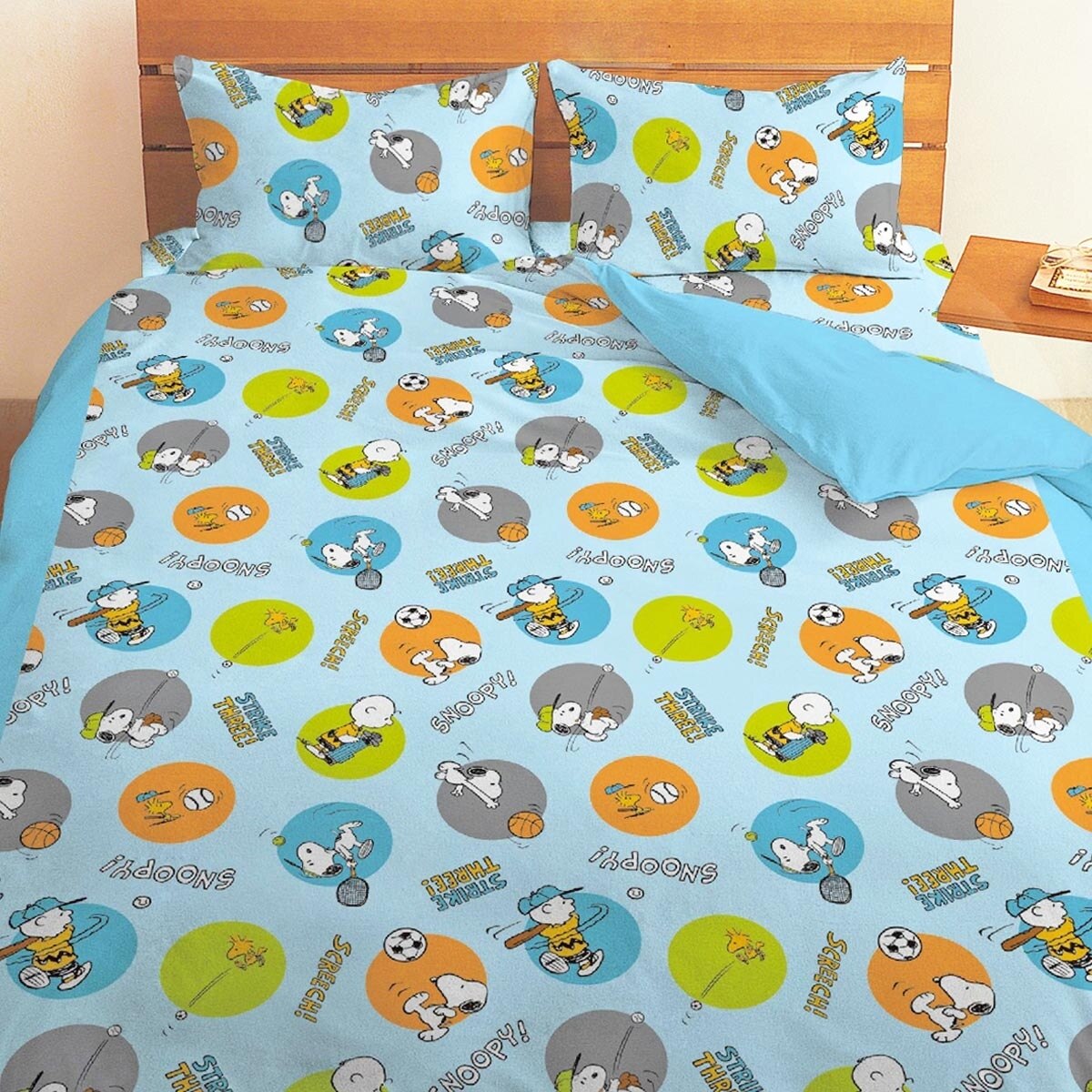 100 純棉雙人兩用床包被套4件組152x190公分 史努比得分王 Costco 好市多線上購物
