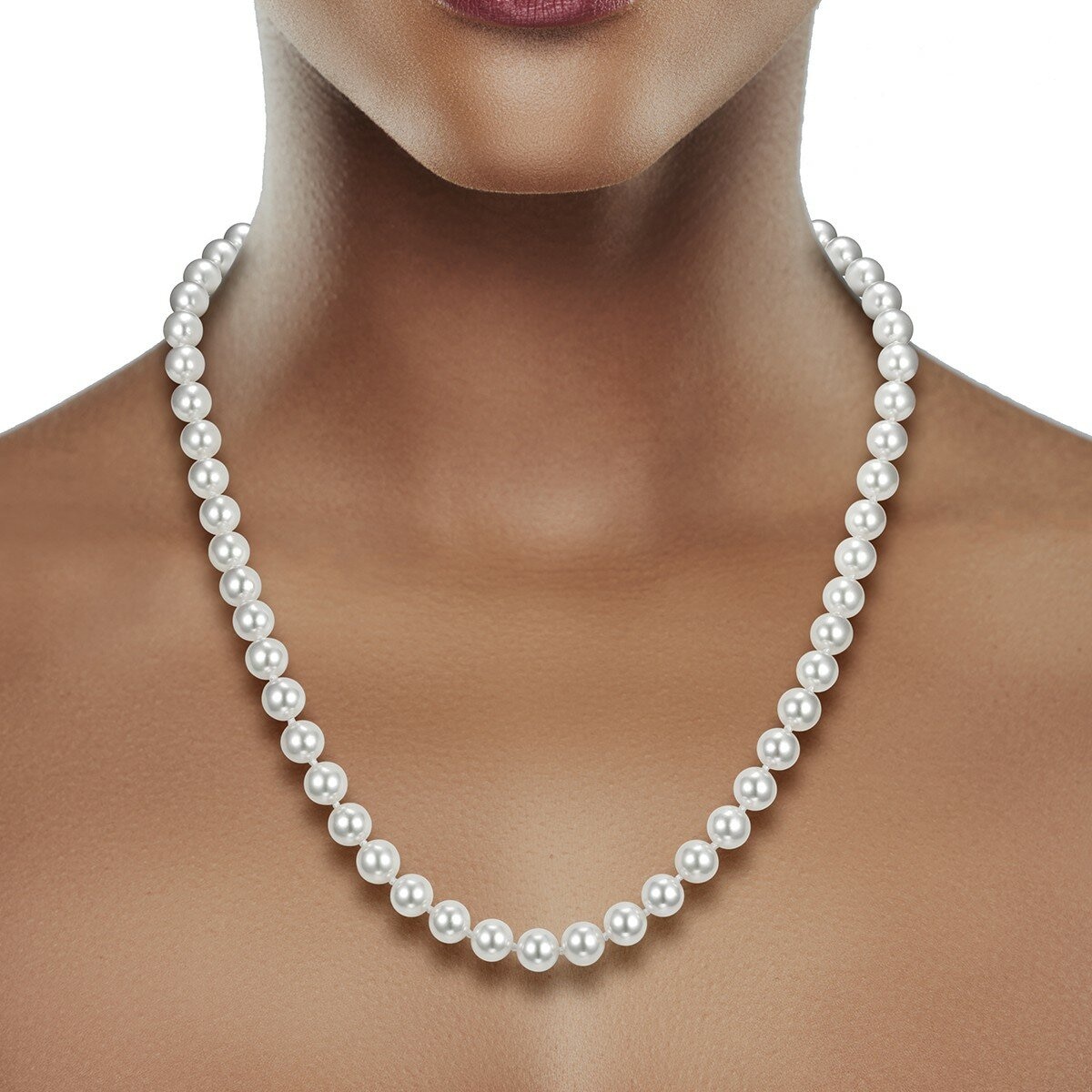 淡水珍珠項鍊 18K白K金 7公釐-7.5公釐 淡水珍珠項鍊 18K白K金 7公釐-7.5公釐