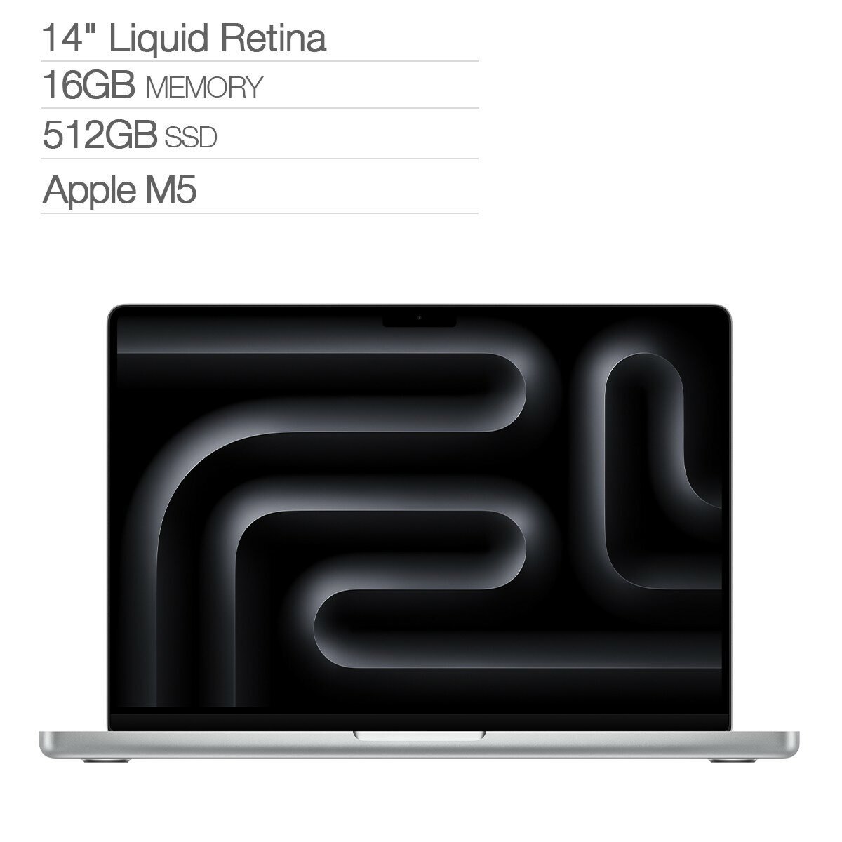 Apple 14 吋 MacBook Pro M5晶片 10核心CPU 10核心GPU 16GB 512GB SSD 銀色